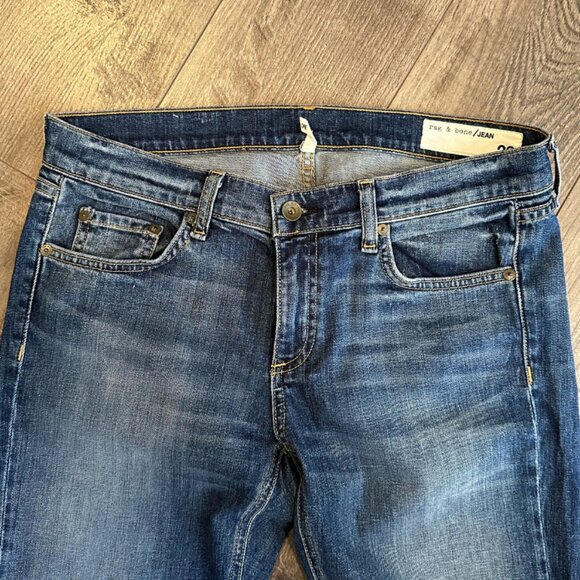 Distressed Rag & Bone Dre Women's Blue Denim Jeans - Size 28x30 - Picture 5 of 9